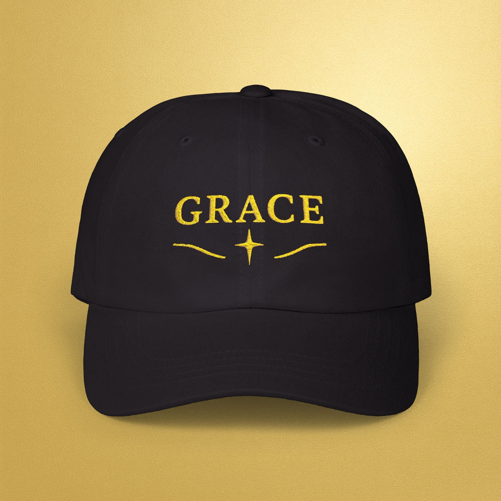 Grace Embroidered — Gold Script Baseball Hat - AURA BY RS ®