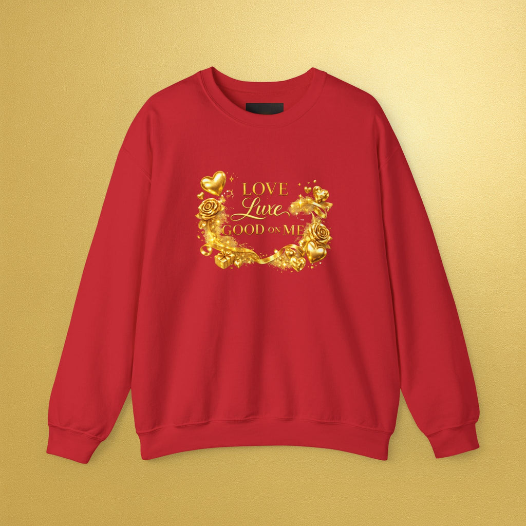Valentine's 'Love Luxe Good on Me' Sweatshirt — Shiny Gold Crewneck - AURA BY RS ®